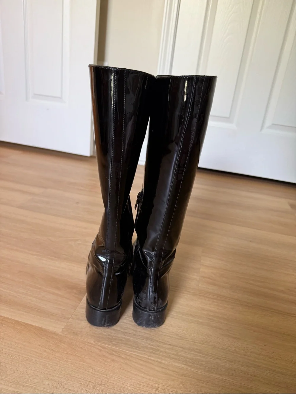 Prada Black Patent Knee-High Women's Boots